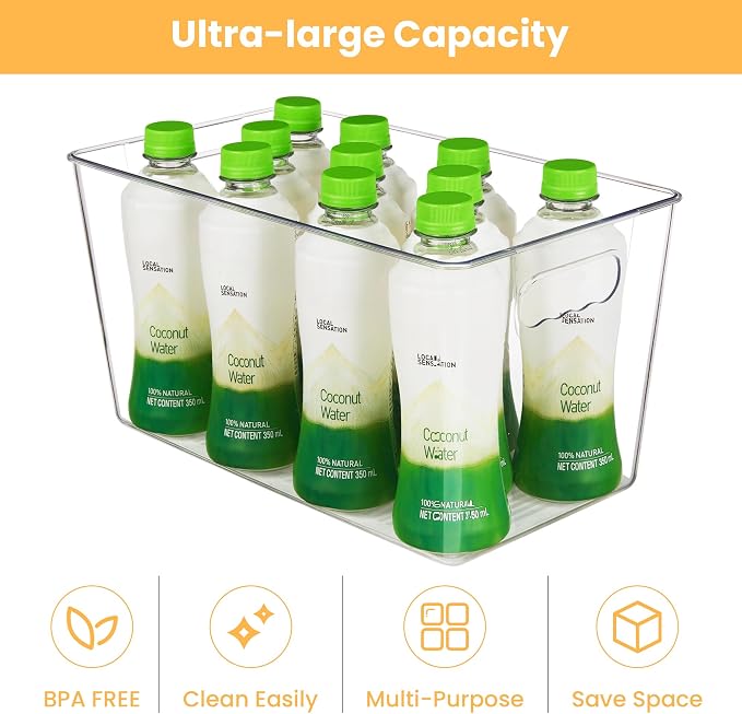 YIHONG 10 Pack Clear Pantry Organizer Bins, Plastic Containers - Image 4
