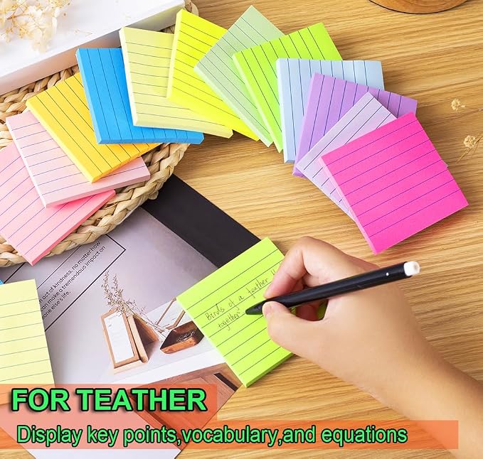 Lined Sticky Notes 3x3 in, Notepads - Image 4