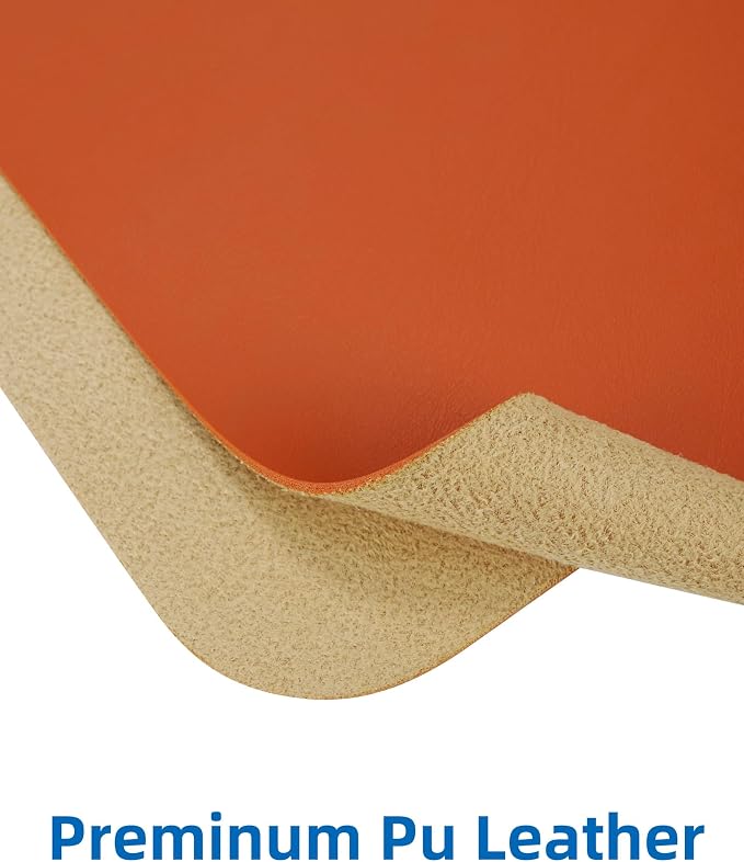 AFIING Leather Desk Pad Protector, Mouse Pad, Office Desk Mat, Non-Slip PU - Image 2