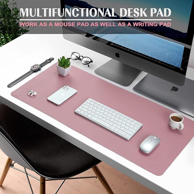 K KNODEL Large Office Leather Desk Mat, Mouse and Keyboard Pad, Computer and - Image 2