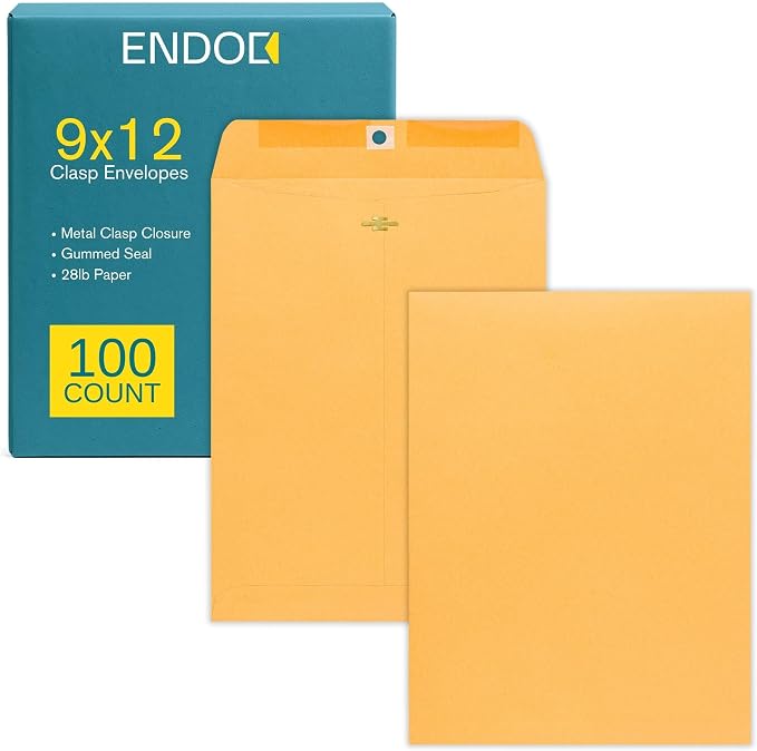EnDoc 9x12 Clasp Envelopes – Brown Kraft Catalog Envelopes by EnDoc