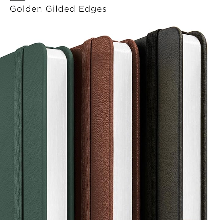 A5 Lined Leather Journal and Pen Set, Hardcover Notebook with Pen, 160 Pages 100gsm Thick Ruled Paper for Men Women, for Work, Business, School or Home Writing, 5.7'' x 8'', Gift Box Included(Green)-DeskLoop Office