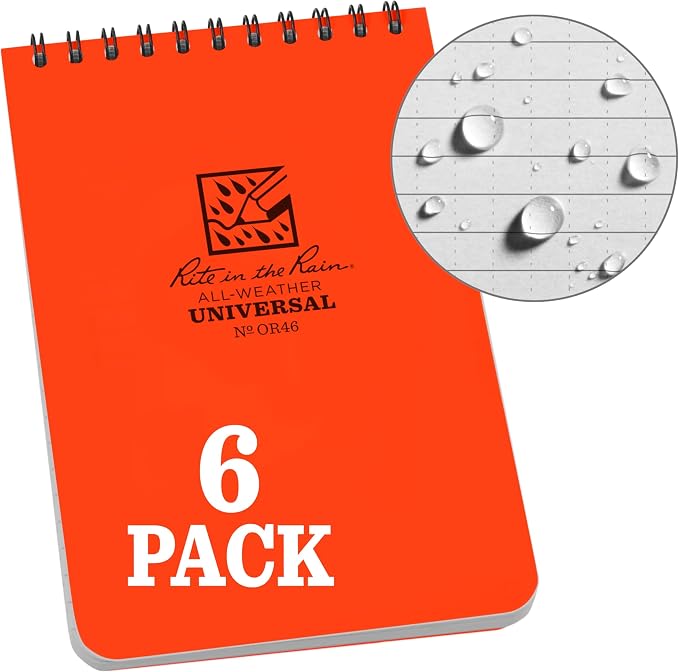 Rite in the Rain Weatherproof Top Spiral Notebook, Universal Pattern, 6 Pack - Image 5