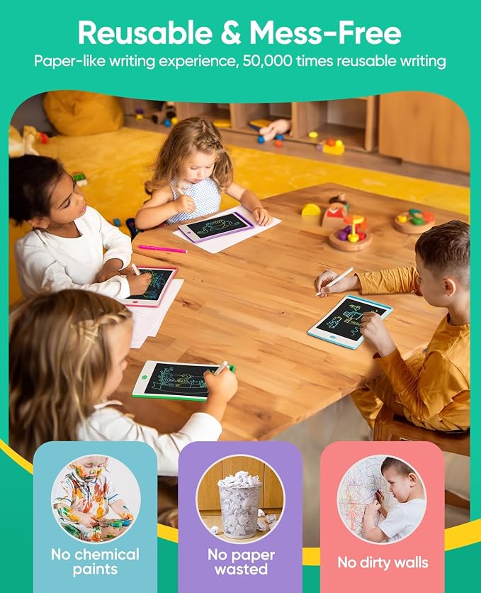 4 Pack LCD Writing Tablet, 8.5 Inch Colorful Toddlers Drawing Tablet - Image 4