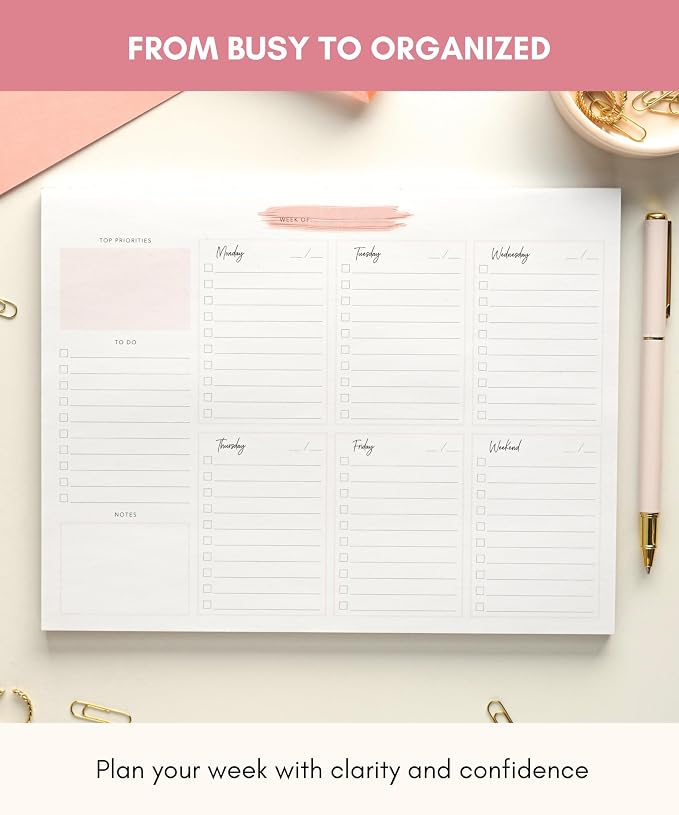 Lamare Weekly Planner Notepad – Premium Undated Weekly To Do List Notepad - Image 2