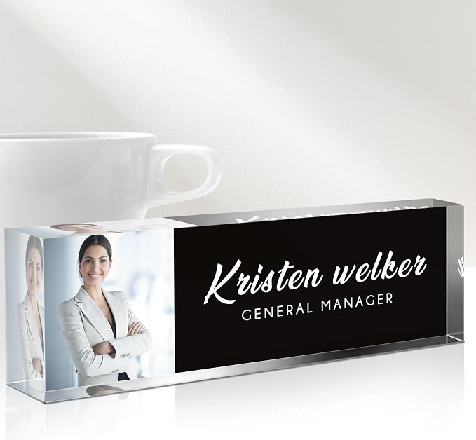 Desk Name Plate Personalized, Custom Name Plates by Gowelly