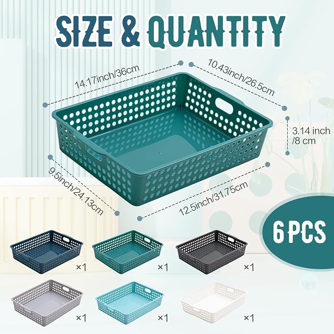 Geetery 6 Pack Classroom Storage Baskets - Image 2