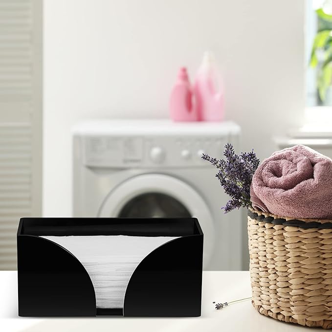 4Pack Paper Towel Dispenser Countertop Black Acrylic Paper Towel Holder for Bathroom Folded Clear Trifold Napkin Holder for Z-fold, C-fold, MultiFold Trifold - Home Kitchen-DeskLoop Office