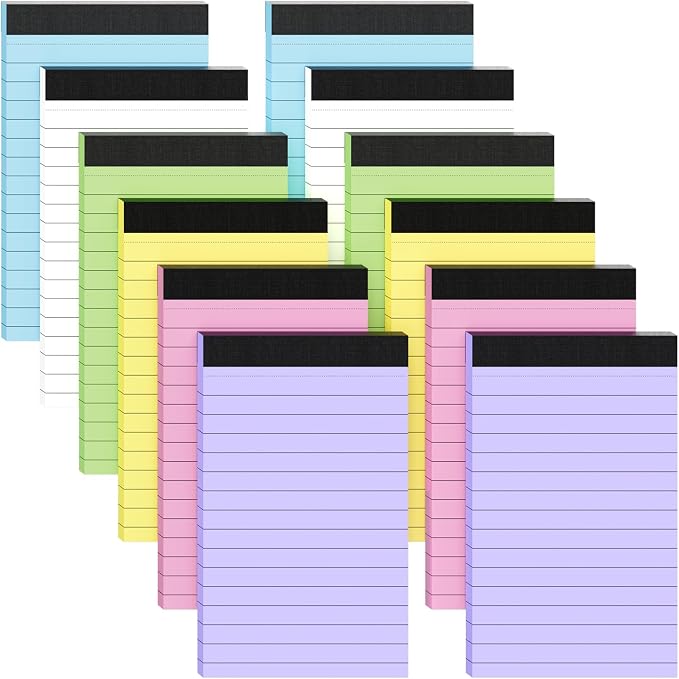 Colored Note Pads 12 Pack Small Notepad 3x5 Inch Mini Notepads Pocket Notepad by notepads