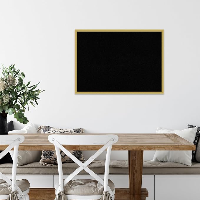 Amanti Art Black Cork Board for Wall, 21x29 Vision Board with Gold Wood Frame, Medium Corkboard Office Decor for Home Organization, Modern Contemporary Corkboard Pinboard to display items for home-DeskLoop Office