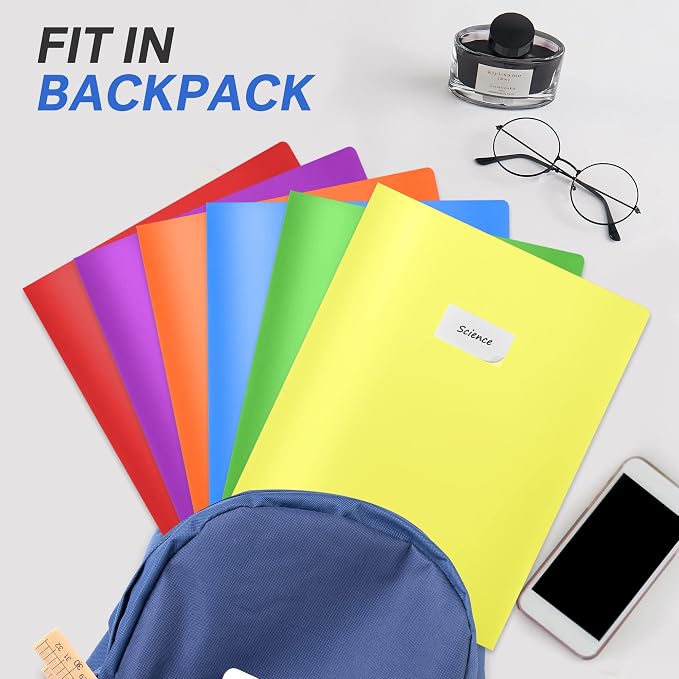 Sooez 3-Pack 2-Pocket Heavy Duty Plastic Folders - Image 4