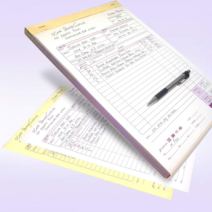 NextDayLabels - NCR Carbonless Order Forms, Bound Wraparound Cover, 50 Sets per - Image 2