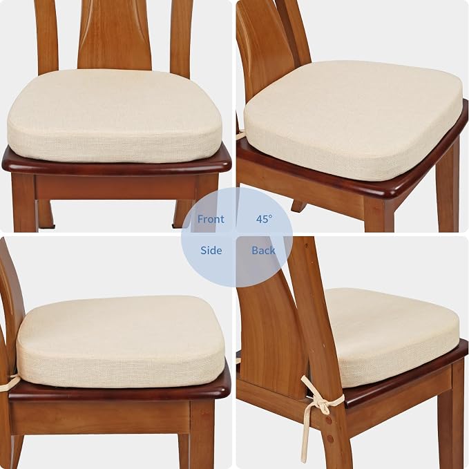 BUYUE Thickened 2.5" Friendly Woven Fabric Dining Chair Cushion, U-Shape High - Image 4