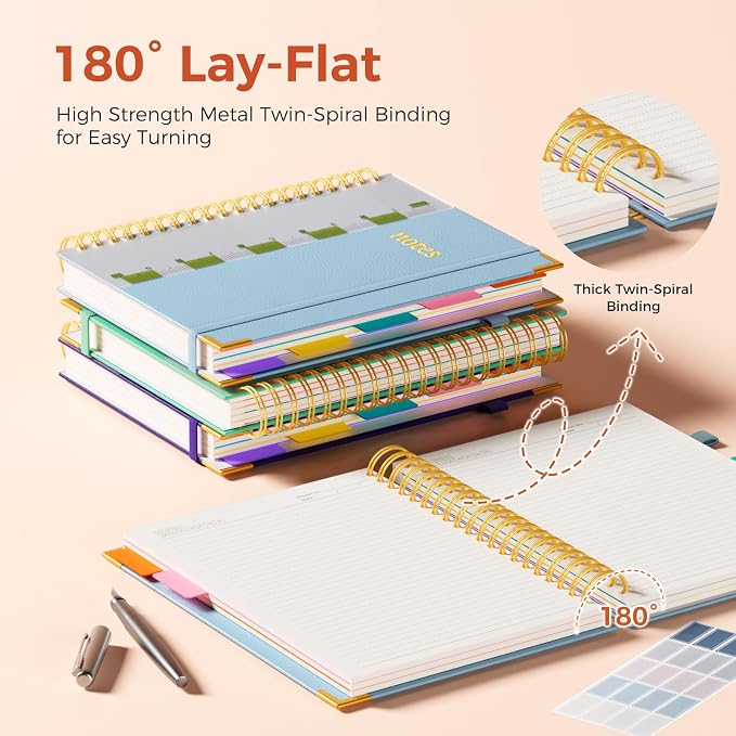 XYark A4 Hardcover Spiral Notebook, 8.5"x11" College Ruled Notebooks - Image 3