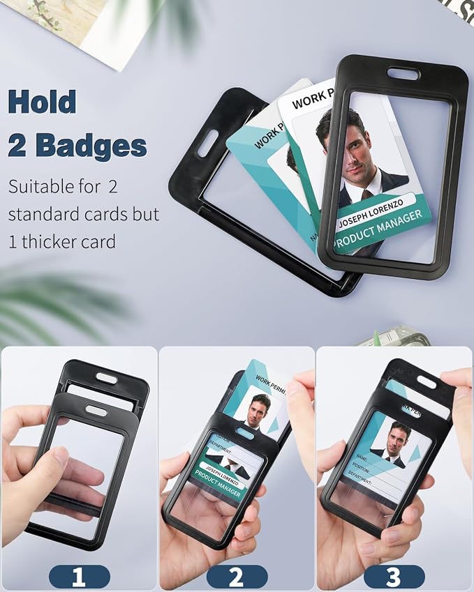 Uniclife 3 Pack Sliding Badge Holder - Image 3