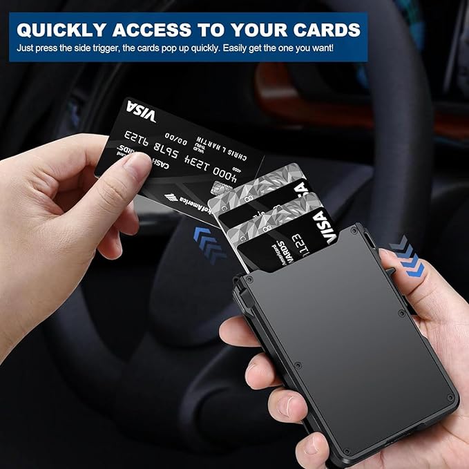 ZALVEX Wallet for Men, Mens Minimalist Wallet 9-13 Cards, Slim Compact Wallet - Image 3
