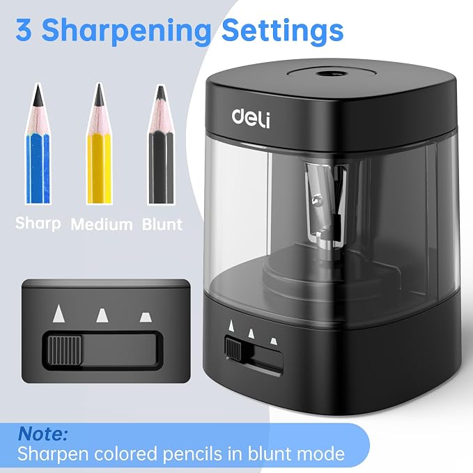 Deli Electric Pencil Sharpener, Automatic Pencil Sharpeners - Image 2