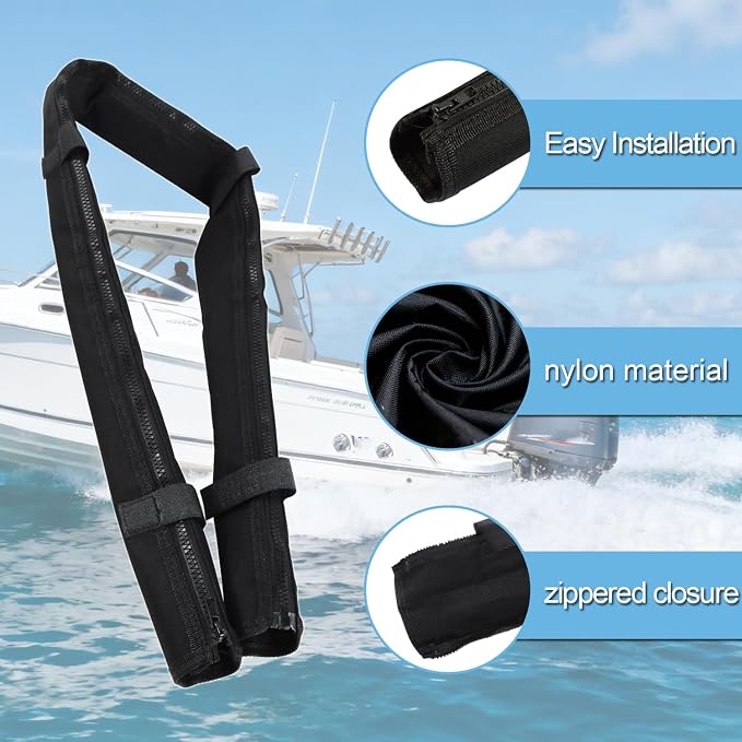 48inch Black Trolling Motor Cable Sleeve | Heavy-Duty Polyester 2" Diameter - Image 3