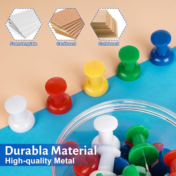 30 PCS Jumbo Push Pins for Bulletin Board, Large Thumb Tacks for Wall, 1.81 Inch - Image 3