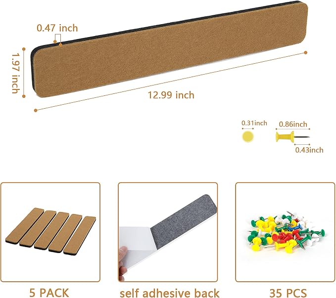Felt Pin Board Bar Strips Bulletin Board - Image 6