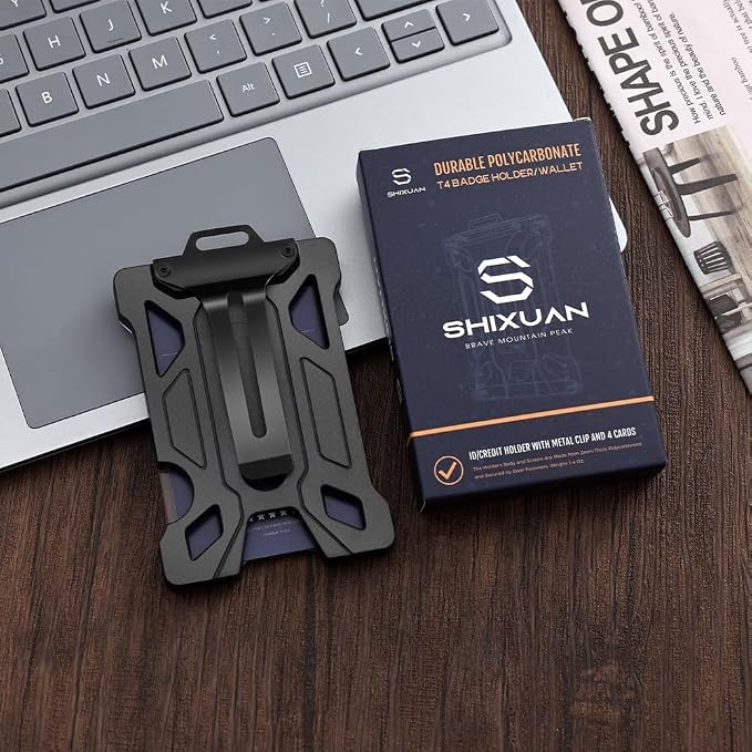 ID Badge Holder with Retractable Clip, Credit Card Holder, Keychain Wallet - Image 3