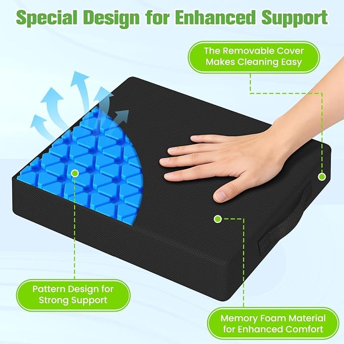 Seat Cushion for Office Chairs, Memory Foam Chair Cushion - Image 2