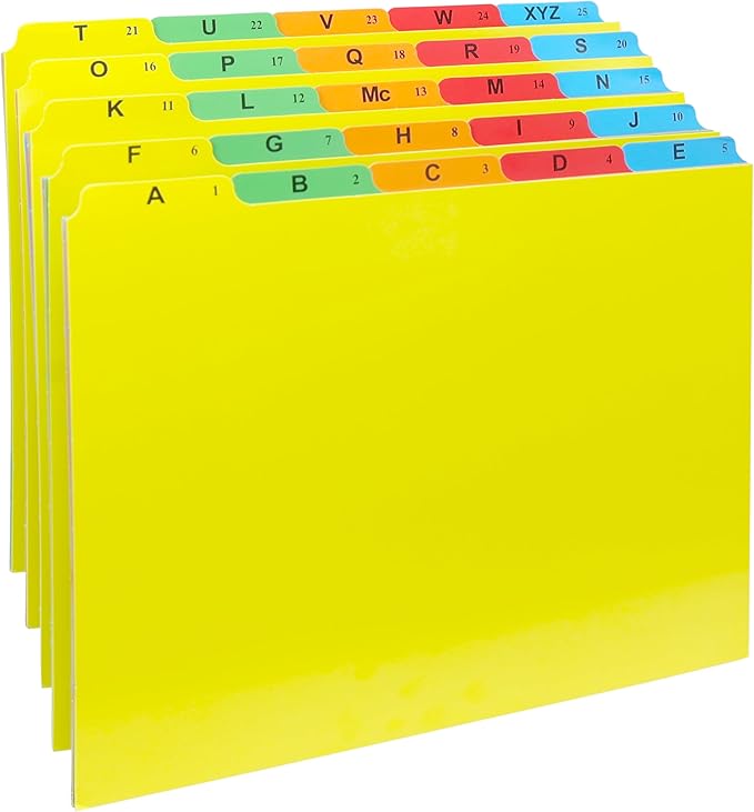 Iconikal A-Z Alphabetical Hanging File Folder Guide Dividers, Heavyweight 5 by Iconikal