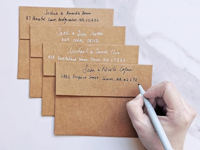 1000 Pcs A2 Invitation Envelopes in Kraft Brown Peel & Press Self Seal 4 3/8 x - Image 2