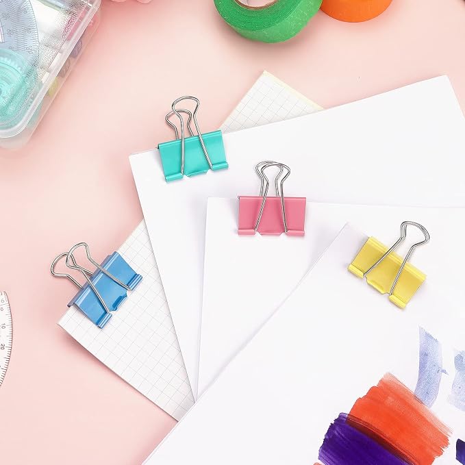 ZZTX 24 Pack Large Binder Clips 1.6 Inches Assorted Colors | Paper Clamps Clips - Image 7