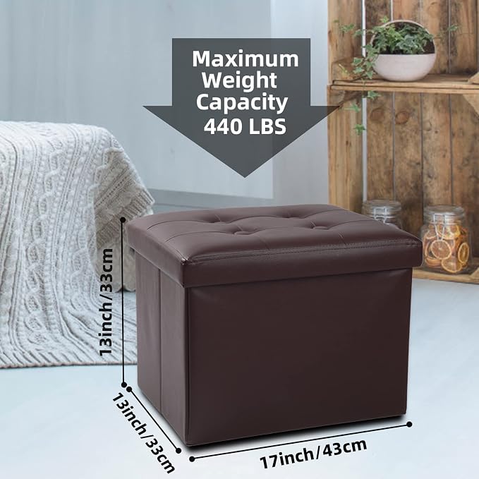 ALASDO Storage Ottoman Footrest Stool Small Ottoman - Image 3