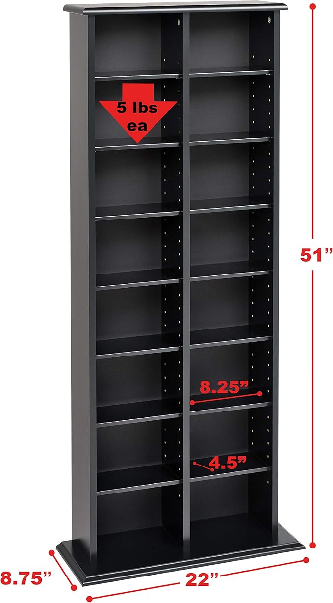 Prepac 2 Column Tall Cabinet Media, Double Multimedia Storage Tower - Image 3