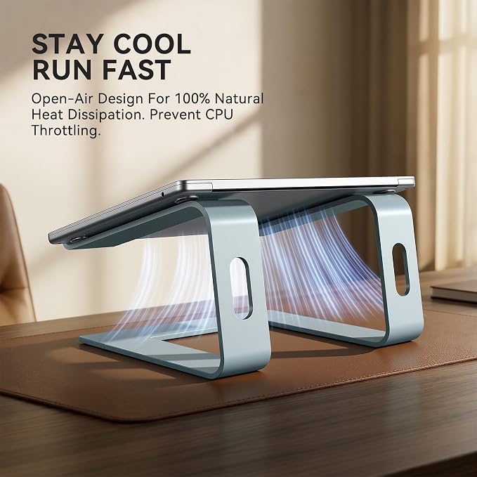 SOUNDANCE Laptop Stand, Aluminum Computer Riser, Ergonomic Laptops Elevator - Image 2