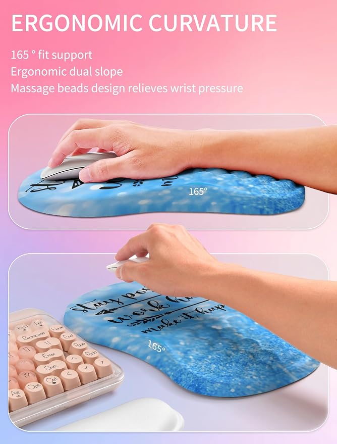 Hokafenle 2in1 Combination, Wave Keyboard Wrist Rest and Ergonomic Curvature - Image 3