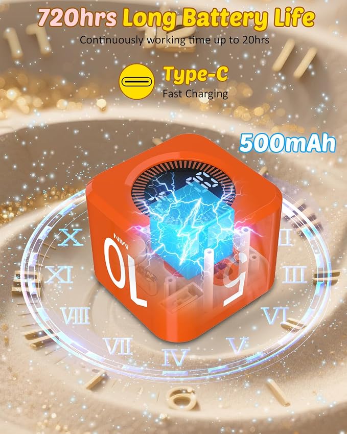 Digital Pomodoro Timer Cube 5/10/25/50min, Visual Productivity Flip Timer - Image 7