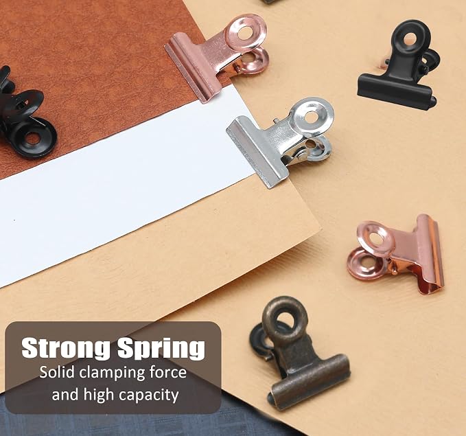 40 Pack Small Bulldog Clips 0.78 Inch Metal Hinge Clips Hinge Binder Clips - Image 3