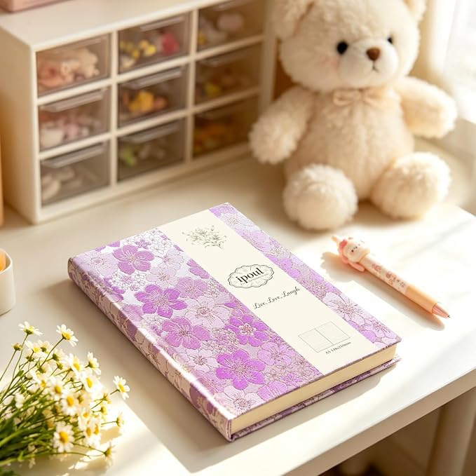 Purple Notebook, Floral Journal, Journal - Image 6