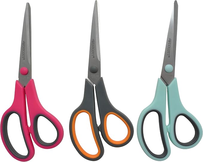 Westcott 8" Straight Stainless Steel Soft Handle Scissors by Westcott