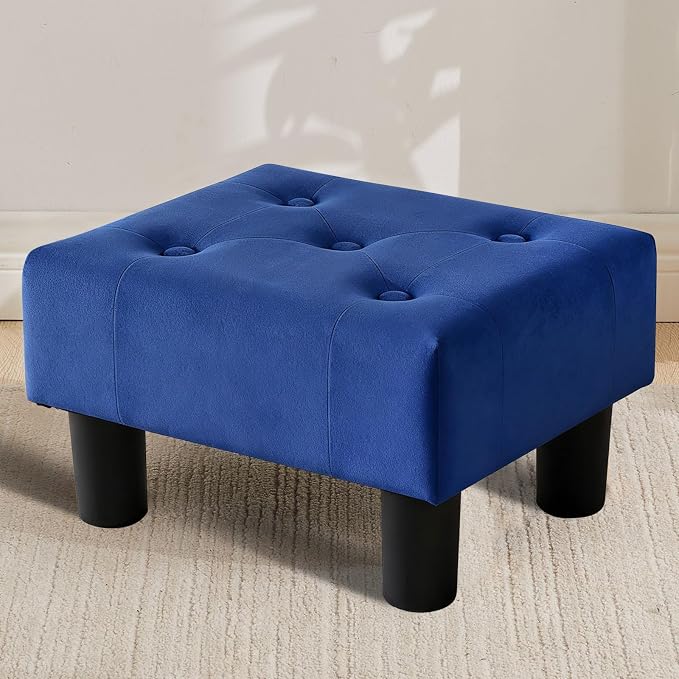Small Foot Stool Ottoman, Velvet Footstool Ottoman Foot Rest by FIMIVIBI