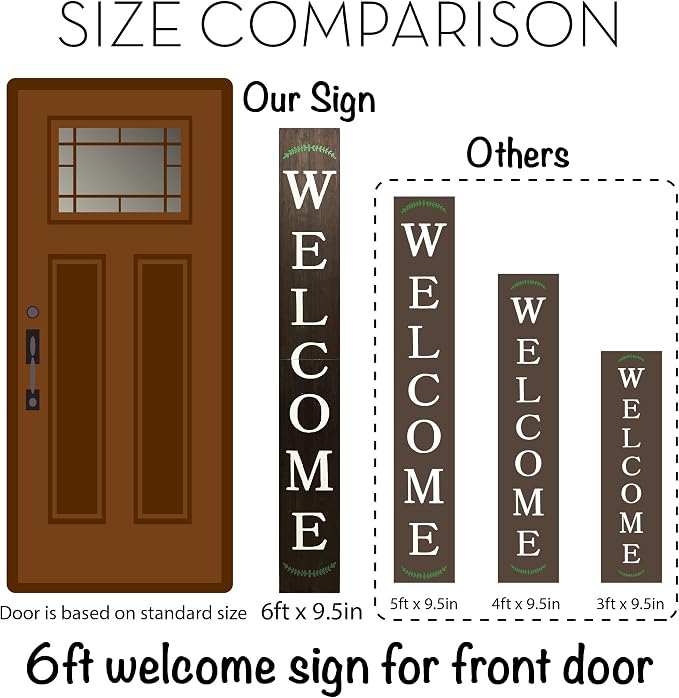 Tall Outdoor Welcome Sign, 6ft Brown Rustic Modern Farmhouse Welcome Sign - Image 5