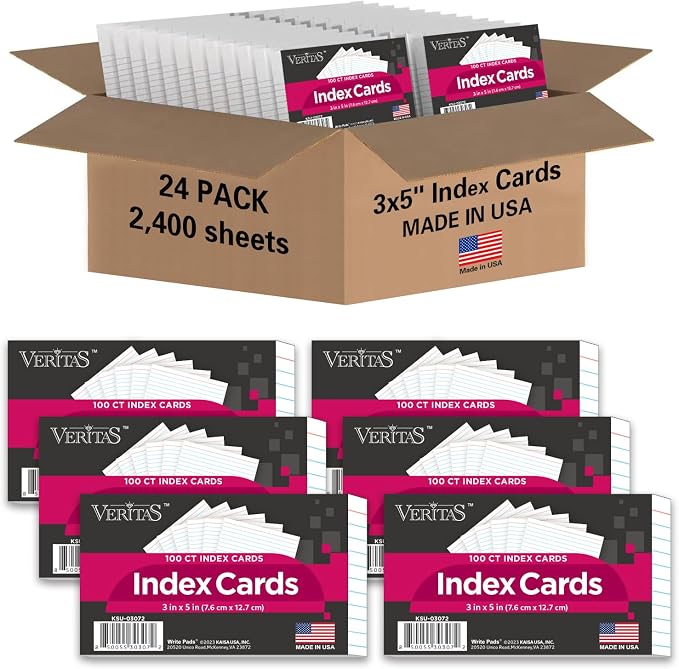 WritePads Index Cards Bulk Heavy Weight Lined Flash Index Card Wide Ruled Study by WritePads