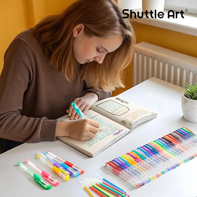 Shuttle Art Gel Pens, 60 Pack Gel Pen Set 30 Colored Gel Pen with 30 Refills for Adults Coloring Books Drawing Doodling Crafts Scrapbooking Journaling-DeskLoop Office