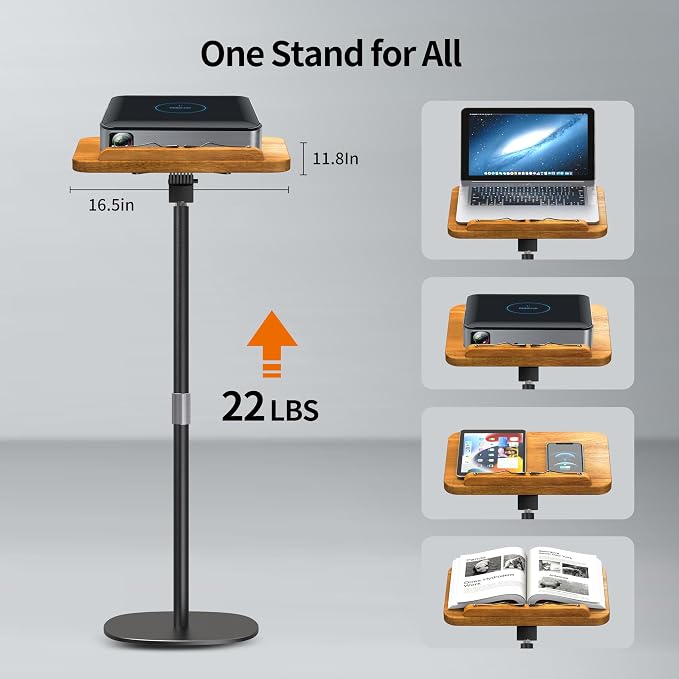 NAMON 2-in-1 Dual-use Floor & Desktop Book Stand, 100% Solid Wood, Height - Image 2