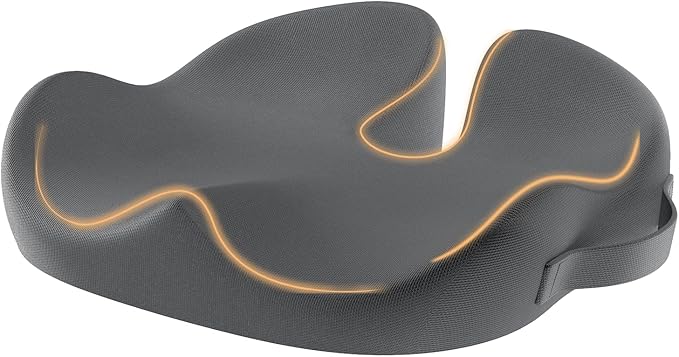 ProtoArc Seat Cushion, Office Chair Cushion for Sciatica, Coccyx Cushion, Ergonomic Memory Foam Seat Cushion for Car, Home, Pressure Relief Pad for Hip, Tailbone, All Day Comfort - Dark Gray-DeskLoop Office