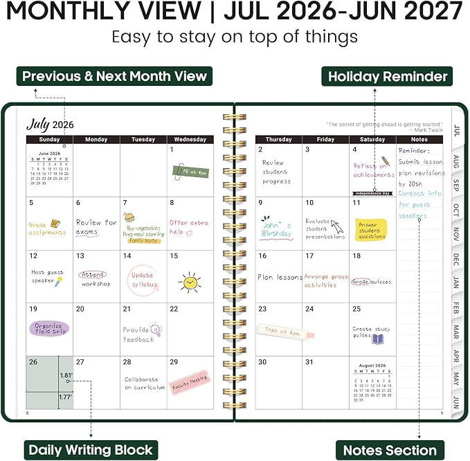 8.5" x 11" Academic Planner 2026-2027, Weekly & Monthly Calendar Planner Book - Image 2