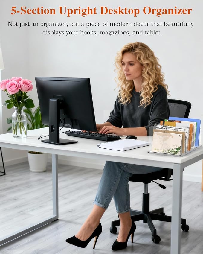 COWVTUJ Adjustable Rose File Organizer - Image 2