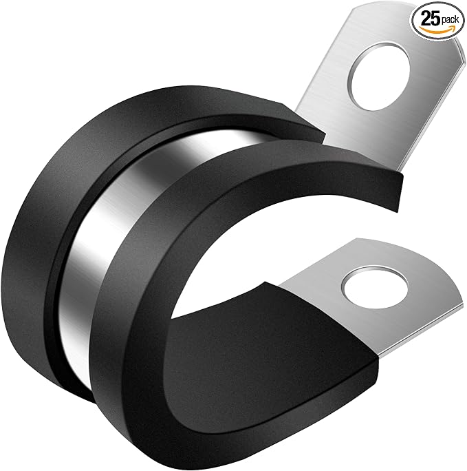 ZIPCCI 3/8 Inch Cable Clamp, 25 Pack Stainless Steel Wire Clamp by ZIPCCI