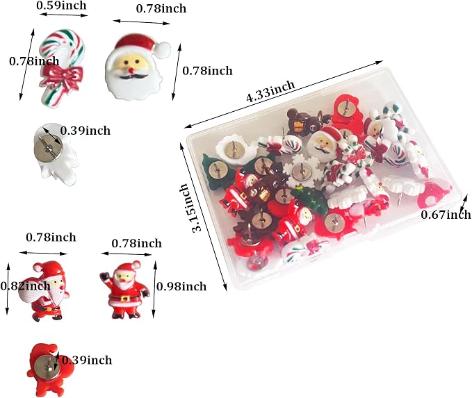 Christmas Push Pins 30-Pack - Image 2