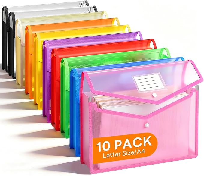 Plastic Expanding File Folder, Transparent Envelopes by Jxovir