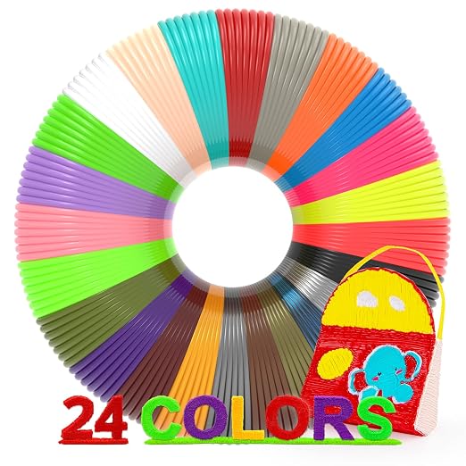 3D Printing Pen Refills PLA Filament 1.75mm 24 Vibrant Colors 240 Feet by dikale