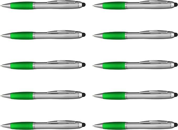 DISCOUNT PROMOS Stylus Ballpoint Pens Set of 10, Bulk Pack by DISCOUNTPROMOS
